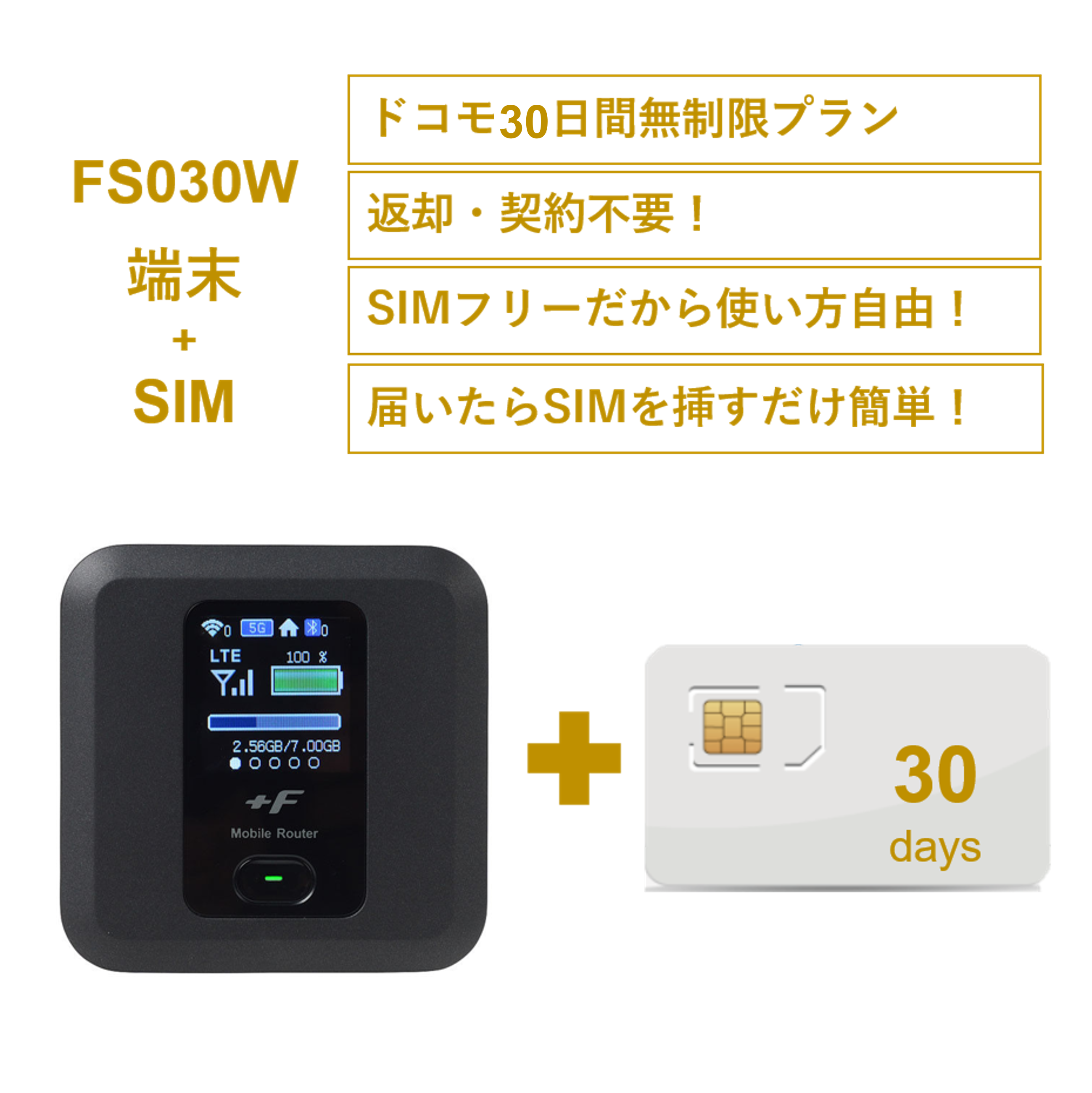 FUJISOFT +F FS030W 富士ソフト モバイルWi-Fiルーター