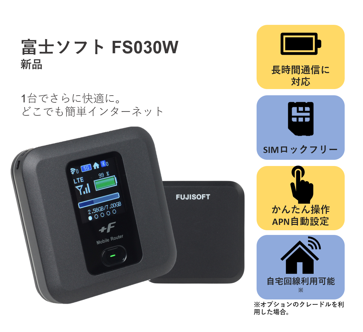 HIS Mobile ONLINE SHOP 商品詳細富士ソフト FS030W WiFi